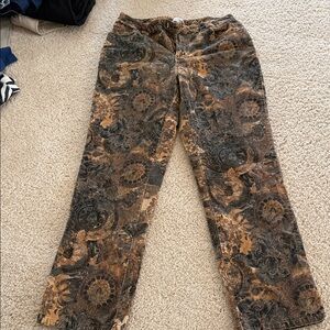 St. John's Bay Brown Patterned Flare Jeans